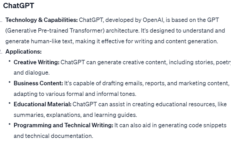 Chatgpt content writing 